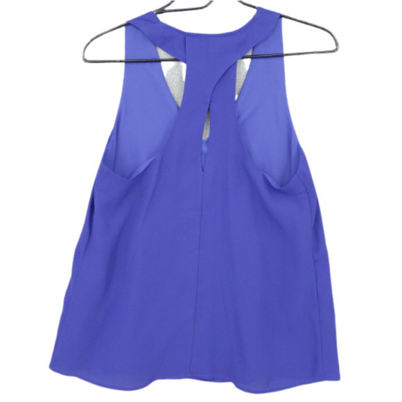 Banana Republic Petite Large Blue V Neck Tank Fully Lined Keyhole - Picture 12 of 16